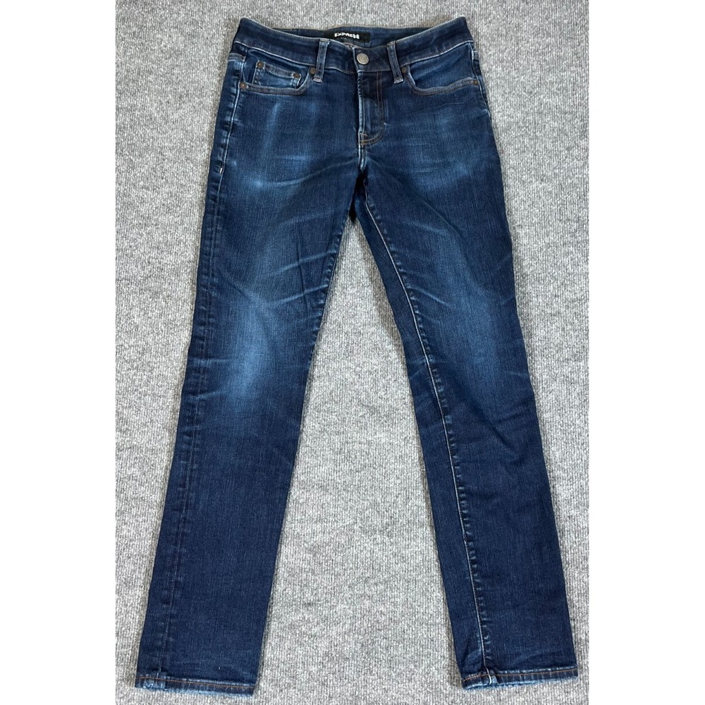 Express Slim Hyper Stretch Jeans Men's Size 29x32 Blue‎ Distressed Y2K 90s Pants